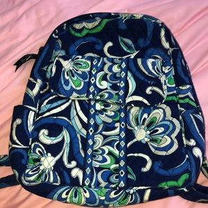 Vera Bradley Blue, Green, & White Floral Backpack